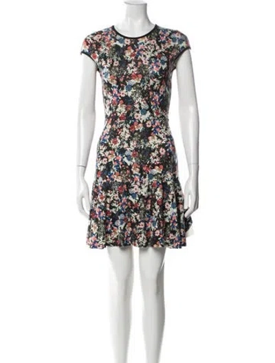 Pre-owned Erdem Floral Print Mini Dress In White