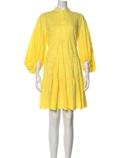 Pre-owned Erdem Floral Print Mini Dress In Yellow