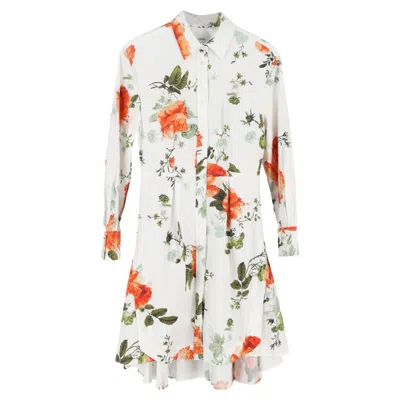 Erdem Floral-print Mini Shirt Dress In Multicolor Cotton