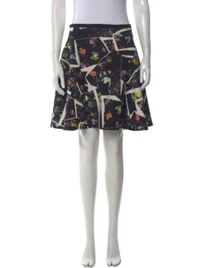 Pre-owned Erdem Floral Print Mini Skirt In Neutral