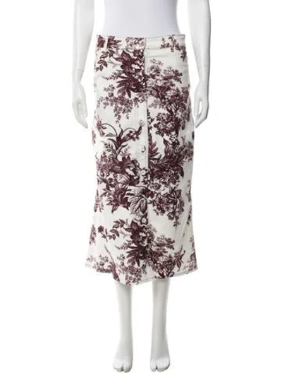 Pre-owned Erdem Floral Print Mini Skirt In White