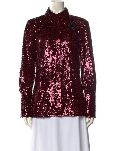 Pre-owned Erdem Floral Print Mock Neck Blouse W/ Tags