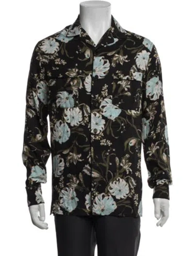 Pre-owned Erdem Floral Print Pajama Top In Black