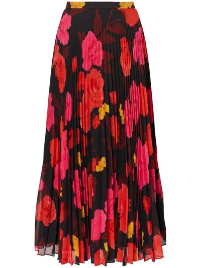 ERDEM FLORAL-PRINT PLEATED MIDI SKIRT