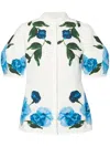 Erdem Floral-print Cotton-poplin Blouse In 白色