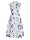 ERDEM FLORAL-PRINT RUFFLED-SLEEVE DRESS