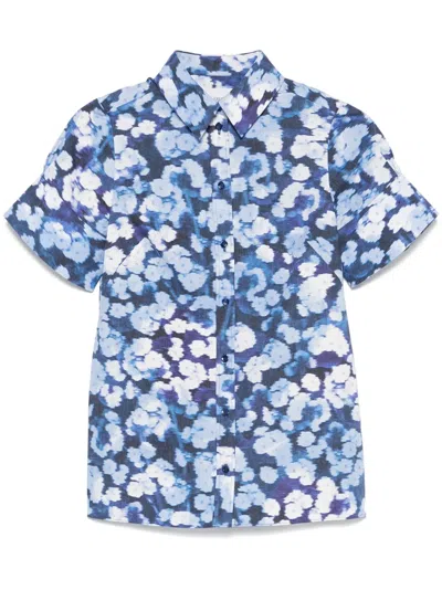 Erdem Floral-print Shirt In Blue