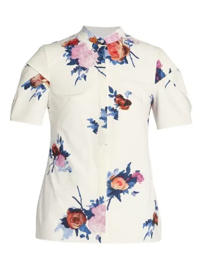 Erdem Floral-print Shirt In White