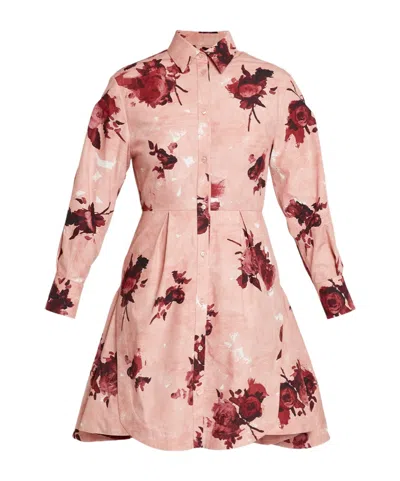 Erdem Floral-print Shirt Dress In Pink