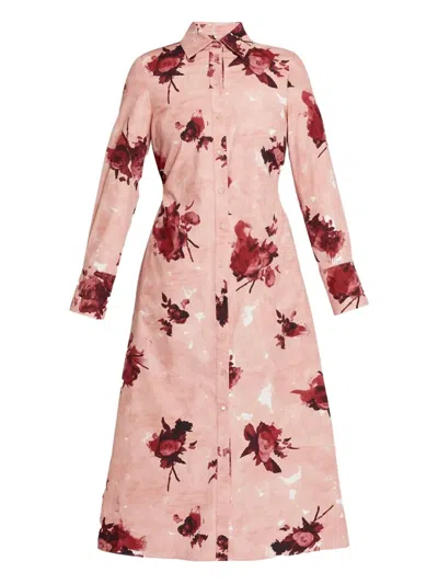 Erdem Floral-print Shirt Midi Dress In Multi