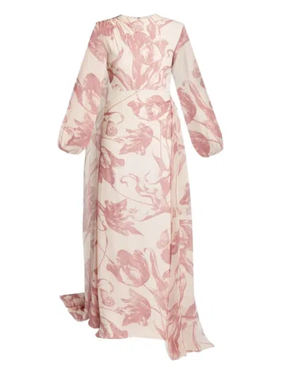 Erdem Floral-print Silk Gown In Multi