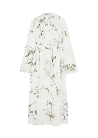 ERDEM ERDEM FLORAL-PRINT SILK MIDI SHIRT DRESS