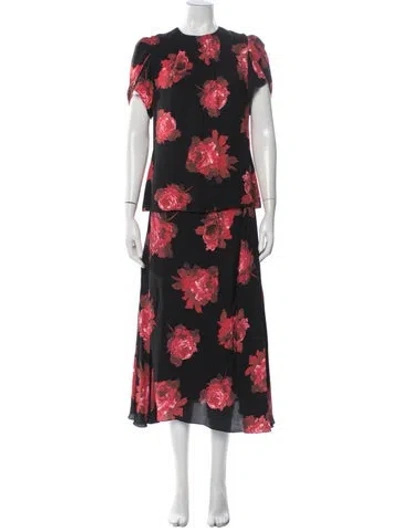Pre-owned Erdem Floral Print Skirt Set In Multi