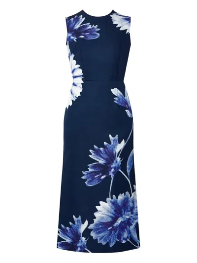 Erdem Floral-print Sleeveless Midi Dress In Multi