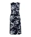 Erdem Floral-print Draped Sleeveless Midi Dress In Multi