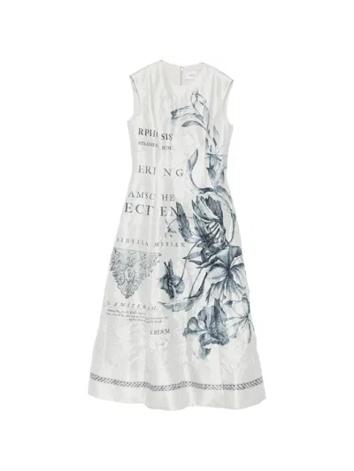 Erdem Floral-print Sleeveless Midi Dress In Multi