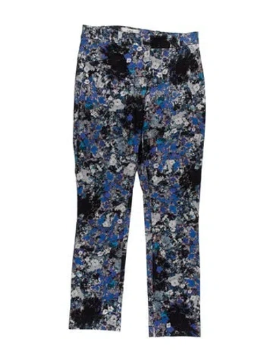 Pre-owned Erdem Floral Print Straight Leg Pants In Blue