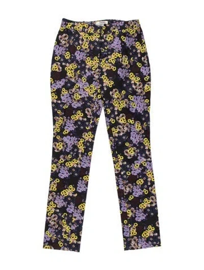 Pre-owned Erdem Floral Print Straight Leg Pants In Multicolor