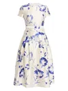 Erdem Floral-print Tea Dress In White