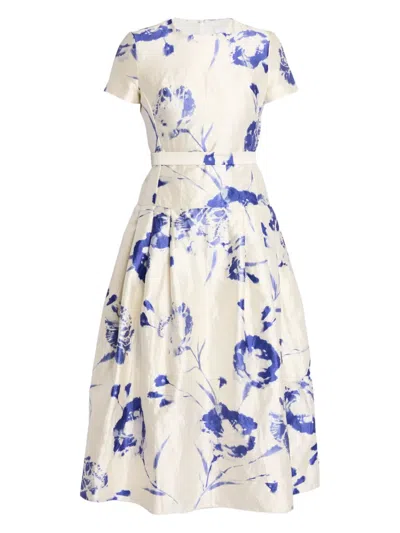 Erdem Floral-print Tea Dress In White