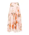 Erdem Floral Print Asymmetric Midi Skirt In Nude