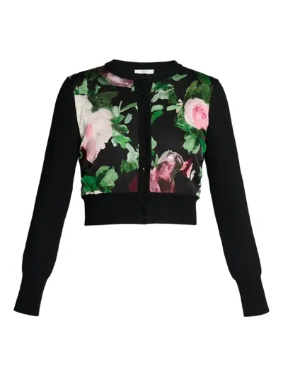 ERDEM FLORAL-PRINT WOOL CARDIGAN
