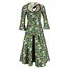 Erdem Floral Printed Flared Dress In Multicolor Polyester