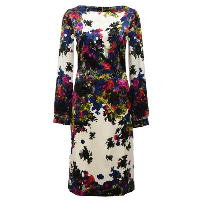 Erdem Floral Printed Knee-length Dress In Multicolor Silk