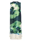 Erdem Sleeveless Crushed Metallic Satin Midi Dress In Green