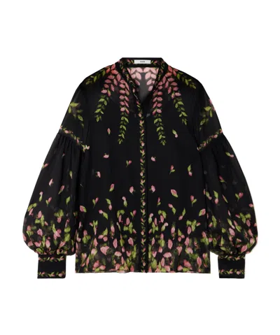 Erdem Floral Printed Shirt In Black