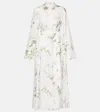 Erdem Womens Botanical Garden White Relaxed-fit Floral Silk Midi Dress In White