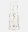 Erdem Womens Botanical Garden White Graphic-pattern Wide-leg Silk Trousers In White