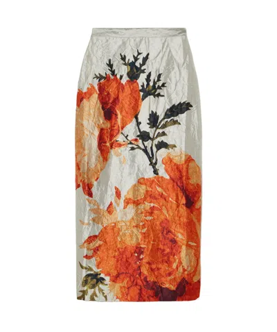 Erdem Floral Printed Skirt In Multi