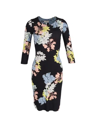 Pre-owned Erdem Floral Round-neck Dress In Black