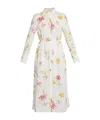 Erdem Floral Print Linen Dress With Waist Tie