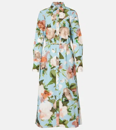 Erdem Floral Shirt Dress In Multi