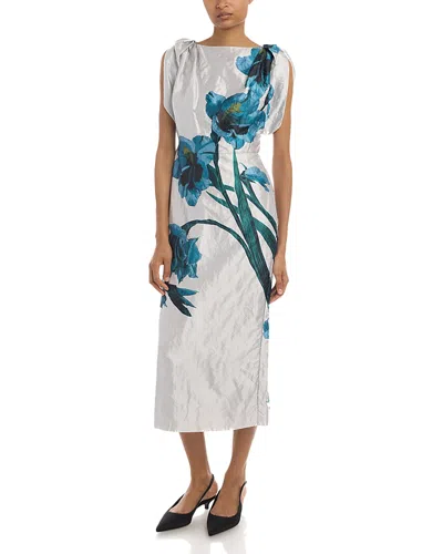 Erdem Floral Short Sleeve Dress In Multi