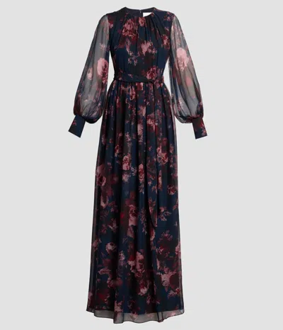 Erdem Maxi Floral-print Silk-creponne Dress In Multi
