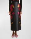 Erdem Gabardine Midi Pencil Skirt In Black
