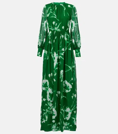 ERDEM FLORAL SILK VOILE GOWN