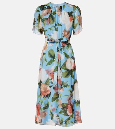 Erdem Floral Silk Voile Midi Dress In Multi