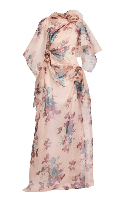 Erdem Floral Silk-organza Gown In Multi
