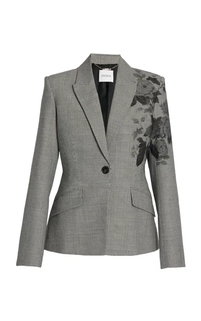 Erdem Floral Tailored Jacket In Gray