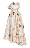 Erdem Floral Textured-satin Midi Dress In Multi