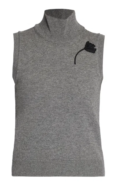Erdem Floral Wool-cashmere Top In Multi