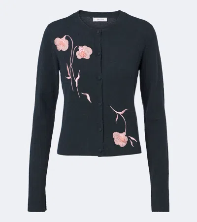Erdem Floral-appliqué Cardigan In Green