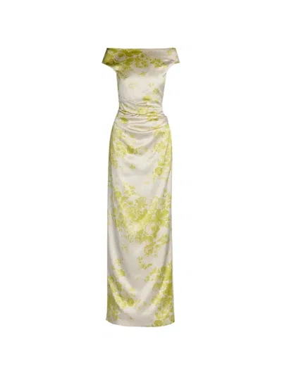 Erdem Floral-pattern Maxi Dress In Yellow