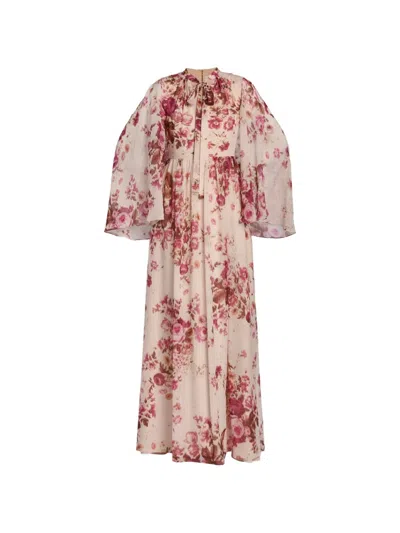 Erdem Floral-pattern Midi Dress In Pink