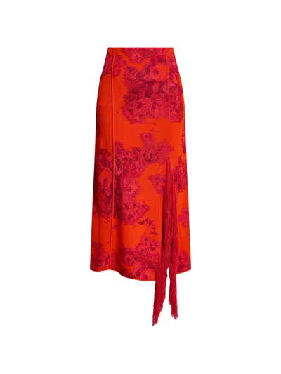 Erdem Floral-pattern Midi Dress In Red