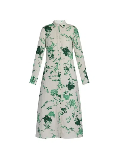 Erdem Floral-pattern Shirt Dress In Multi